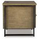 Montia Light Brown and Gunmetal Gray Rectangular End Table with USB Charging