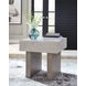 Jorlaina Light Grayish Brown And White Top Square End Table