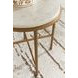 Alben Antique Gold and White Round Marble Top End Table