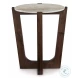 Tanidore Natural Marble And Warm Brown Round End Table
