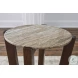 Tanidore Natural Marble And Warm Brown Round End Table
