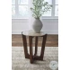 Tanidore Natural Marble And Warm Brown Round End Table