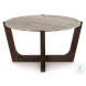Tanidore Natural Marble And Warm Brown Round Occasional Table Set