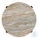 Tanidore Natural Marble And Warm Brown Round Occasional Table Set