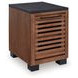 Kallari Warm Brown and Black Rectangular Chairside End Table