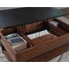 Kallari Warm Brown and Black Rectangular Lift Top Cocktail Table