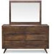 Pasco Brown 6 Drawer Dresser and Rectangular Mirror