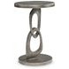 Linea Textured Graphite Metal Round Chairside Table
