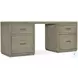 Linville Falls Soft Smoked Gray 72" Desk with Two File Cabinet