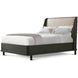 Repose Charcoal Oak and Beige Leather Queen Upholstered Panel Bed