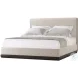 Repose Charcoal Oak Upholstered King Low Profile Panel Bed with Trim