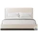 Repose Charcoal Oak Upholstered King Low Profile Panel Bed with Trim
