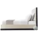 Repose Charcoal Oak Upholstered King Low Profile Panel Bed with Trim