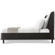 Repose Charcoal Oak and Beige Leather California King Upholstered Panel Bed