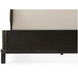 Repose Charcoal Oak and Beige Leather California King Upholstered Panel Bed