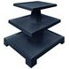 Tatiana Textured Navy Rectangular Side Table with 2 Shelves