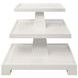 Tatiana Textured White Rectangular Side Table with 2 Shelves