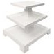 Tatiana Textured White Rectangular Side Table with 2 Shelves