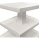 Tatiana Textured White Rectangular Side Table with 2 Shelves