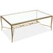 Serenelle Burnished Brass Rectangular Glass Top Cocktail Table