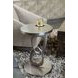 Linea Textured Graphite Metal Round Chairside Table