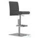 Vittoria Dark Gray And Chrome Plated Leather Adjustable Bar Stool