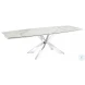 Icon White Marbled And High Polished Stainless Steel Extendable Dining Table