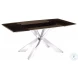 Icon Smoked Brown And High Polished Stainless Steel Extendable Dining Table