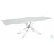 Icon White And High Polished Stainless Steel Extendable Dining Table
