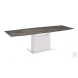 Olivia Dark Brown Marbled Porcelain Top And White Extendable Dining Table