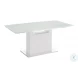 Olivia White Glass Extendable Dining Table