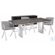Vizzione Dark Gray Oak And High Polished Stainless Steel Buffet