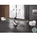 X Base Brown And High Polished Stainless Steel Extendable Dining Table