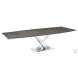 X Base Brown And High Polished Stainless Steel Extendable Dining Table