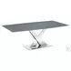 X Base Grey And High Polished Stainless Steel Dining Table
