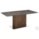 Moon Brown Marbled And Walnut Dining Table