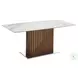 Moon White Marbled And Walnut Dining Table