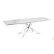 Icon Motorized White And High Polished Stainless Steel Extendable Dining Table