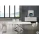 Icon Motorized White And High Polished Stainless Steel Extendable Dining Table