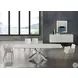 Icon Motorized White And Polished Stainless Steel Extendable Dining Table