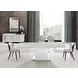 Olivia Motorized White Glass Extendable Dining Table