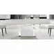 Olivia Motorized White Glass Extendable Dining Table