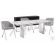 Vizzione Dark Gray Oak And High Polished Stainless Steel Buffet