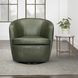 Barolo Lyric Sage Leather Upholstered Swivel Club Chair