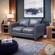 Traverse Ocean Blue Leather 58" Loveseat
