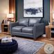 Traverse Ocean Blue Leather 58" Loveseat