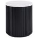 Colvin Black and White Marble Top Round End Table