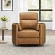 Radius Vintage Caramel Leather Swivel Glider Power Recliner with USB Charging