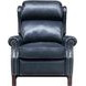 Thornfield Shoreham Blue Leather Push Thru The Arms Recliner with Nailhead Trim