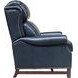 Thornfield Shoreham Blue Leather Push Thru The Arms Recliner with Nailhead Trim